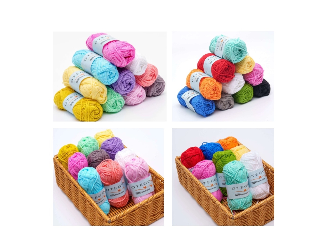 Pacote Com 20 Fios De Algodão, Tricô De Algodão, Fio De Crochê, 49 M/rolo, Multicolorido Aquaforge