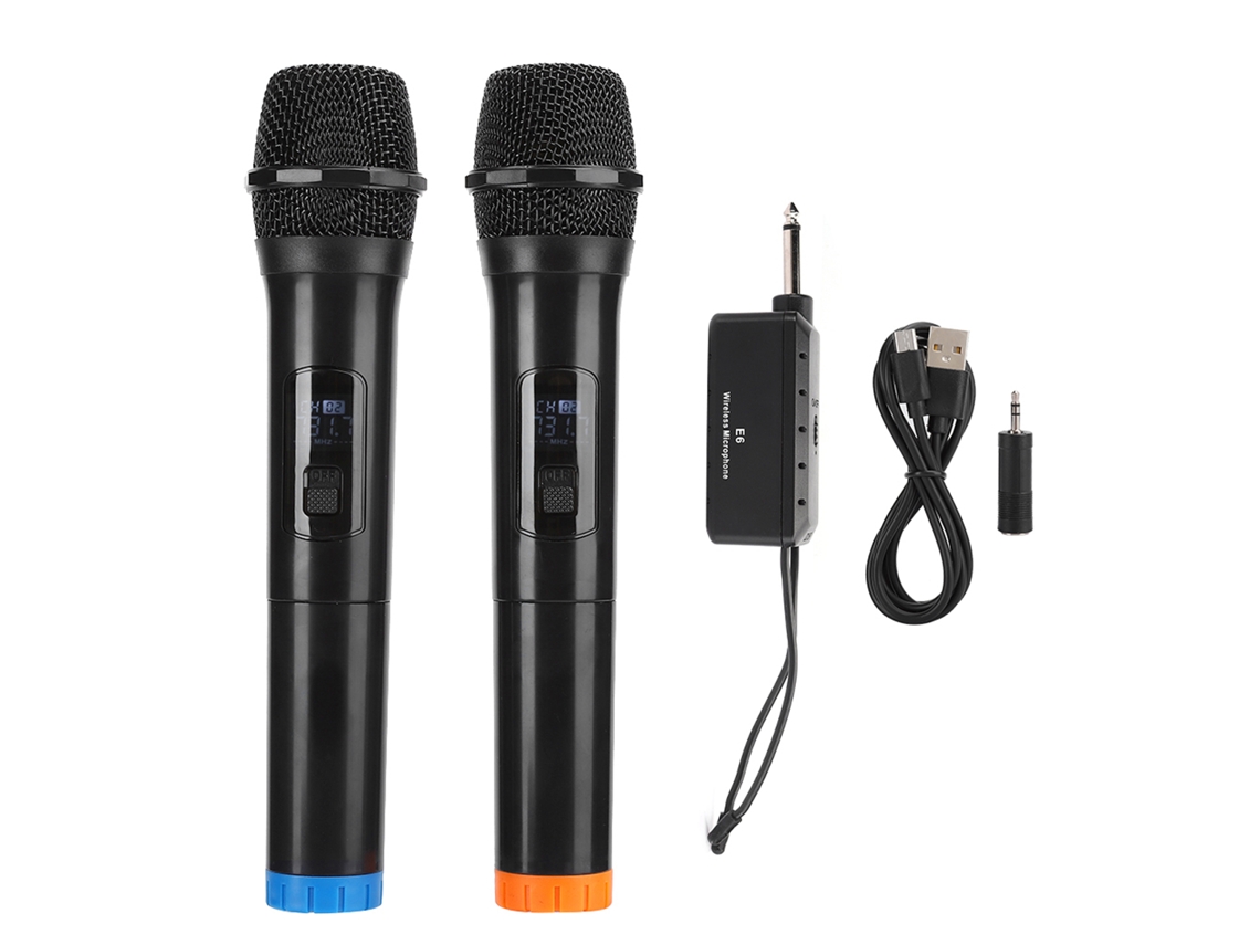 Microfone Karaoke Sem Fio Com 2 Microfones E Alto Falante