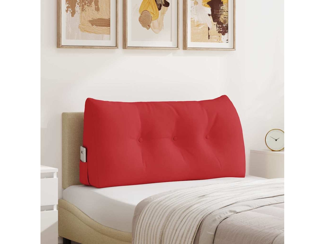 Vidaxl Travesseiro Para Costas Vermelho 100 X 24 X 50 Cm Tecido