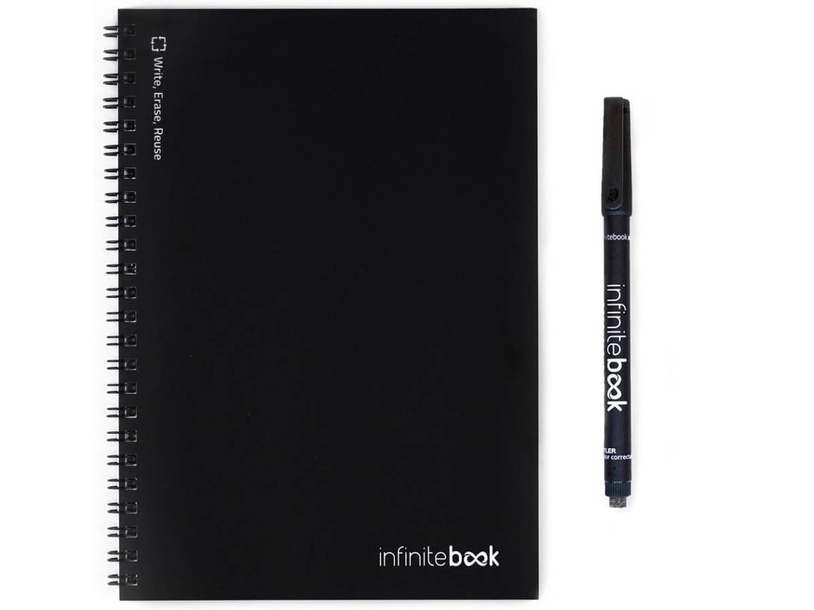 Infinitebook A5 Preto com Marcador (15 folhas)