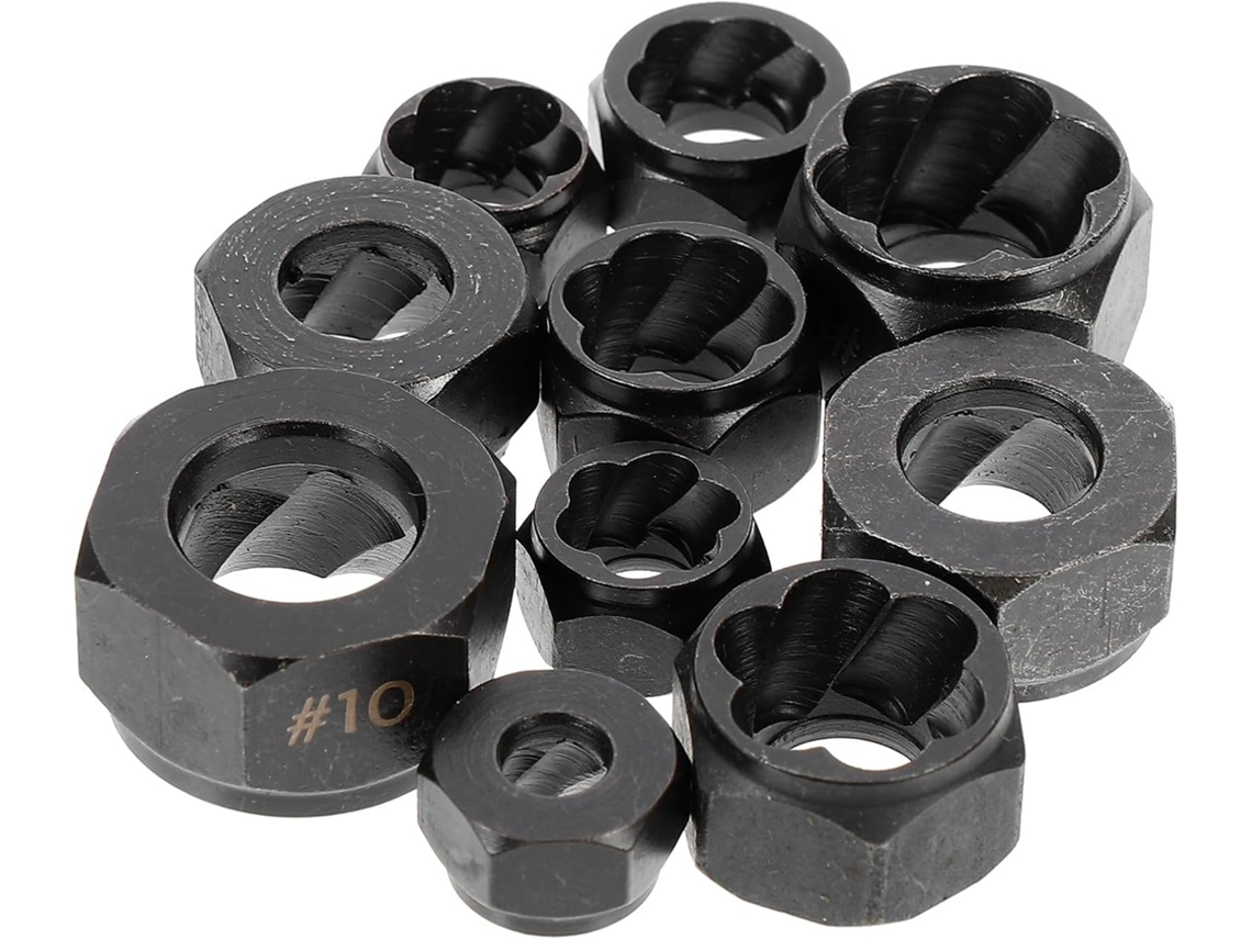 Extratores De Parafusos E Porcas Leves Fáceis Usar, Conjunto De 10em Aço Carbono Para Reparos Mecânicos E Desmontagem