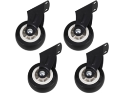 Conjunto De 4 Rodízios Portas Correr Guarda Roupa, Com Revestimento De Borracha E Material Galvanizado Um