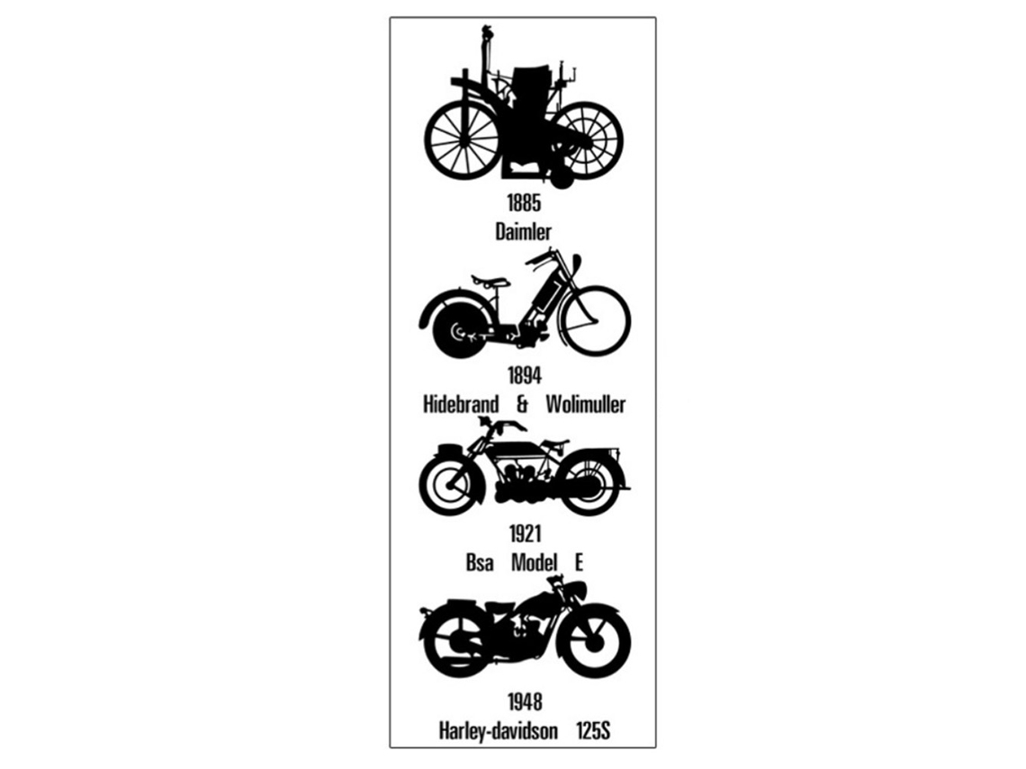 Adesivo de parede com padrão de motocicleta e bicicleta para decoração | S/MARCA