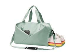 2026 mochila Esportiva Grande para Mulher com Compartimento para Sapatos e Seções Secas/úmidas Bolsa de Viagem de Nylon Verde