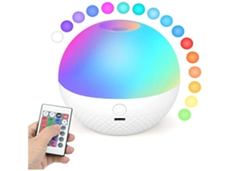 Luz Noturna Infantil Yizhood Pgd 01 Touch Led Com Controle Remoto 16 Mudanças De Cor Brilho Ajustável Usb Recarregável Branco