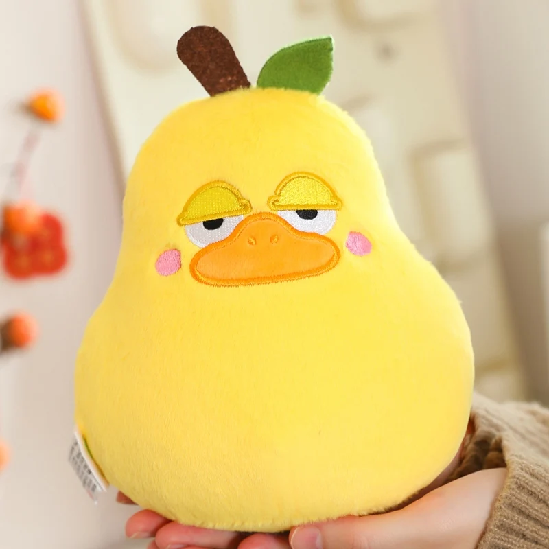 Pera de Pelúcia Fofa com Aba Rebatível Pera Congelada de Pelúcia MDUG (amarelo, 10 Cm)