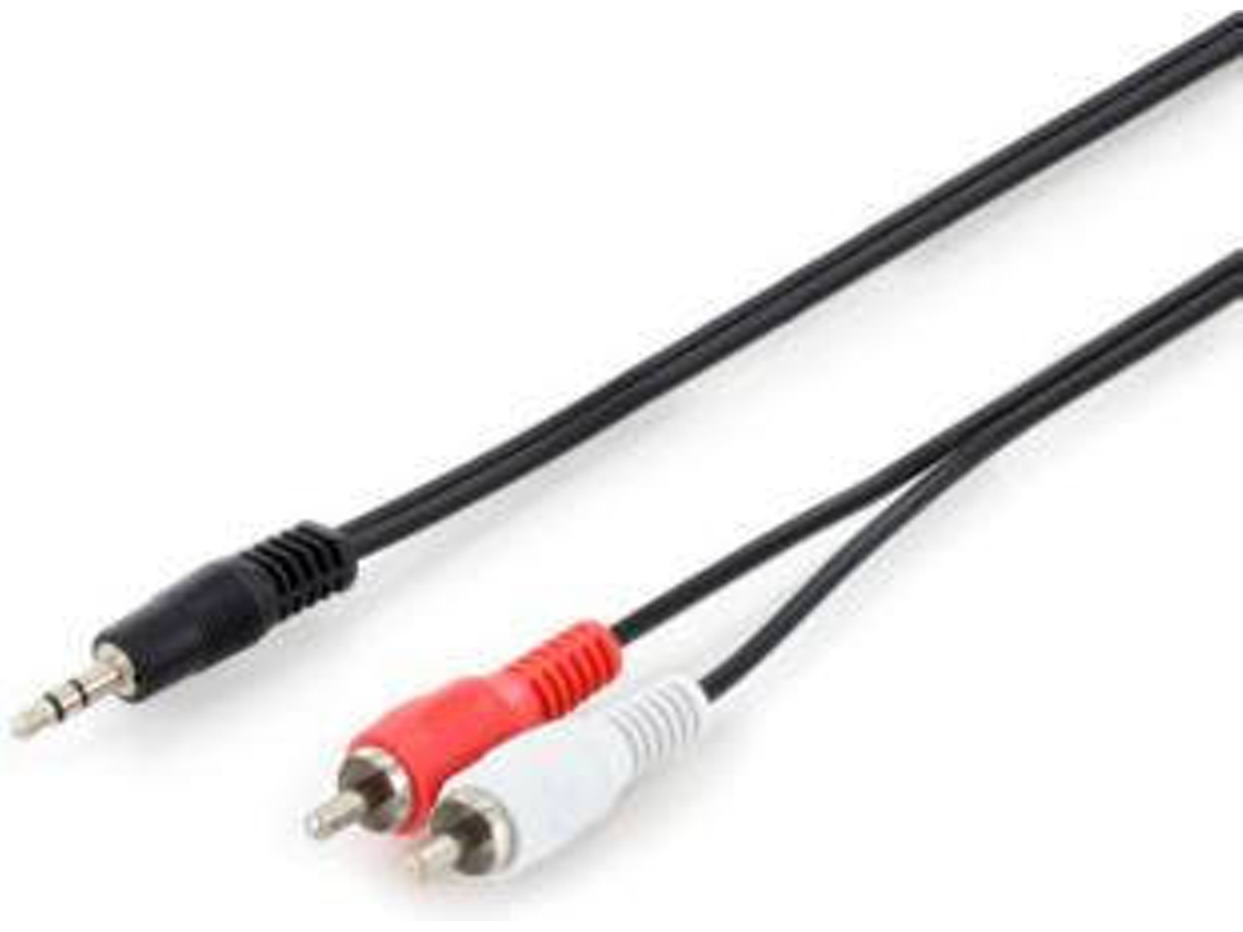 Cabo de Áudio DIGITUS (2.5 m - Jack 3.5mm - Preto)