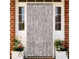 Vidaxl Cortina Anti-insetos 100x220 Cm Chenille Cinza-acast. E Branco