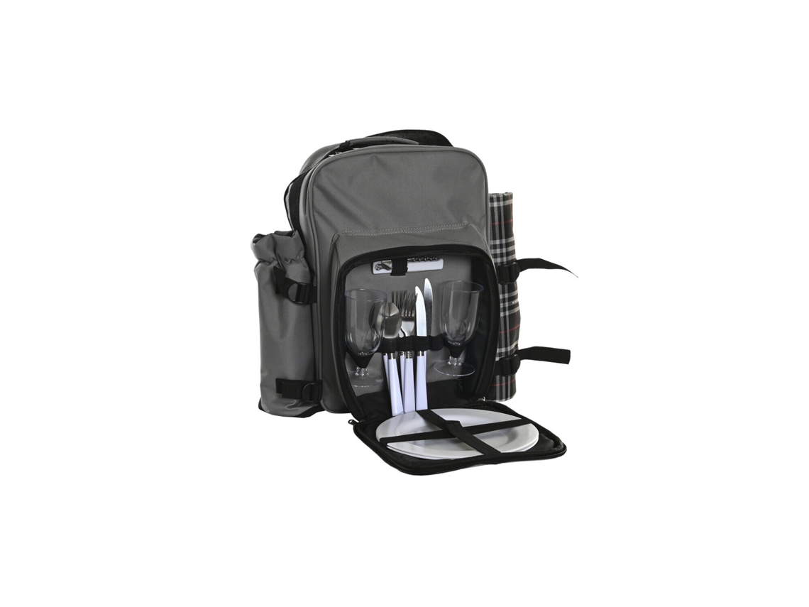 Conjunto de 9 Mochilas de Poliéster com 2 Serviços de Piquenique 28,5x20x39cm ALEXANDRA HOUSE LIVING