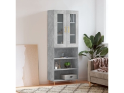 Armario alto 69,5x34x180 cm Derivados de madera Gris Cemento