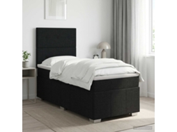 Vidaxl Cama Box Spring Com Colchão Preto 90 X 190 Cm Tecido