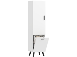 Coluna Casa de Banho Melamina de Madeira Cor Branco 35x31,5x144 cm Homcom