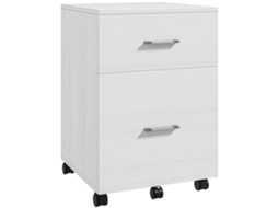 Arquivador de escritório com 2 compartimentos, com rodas, para A4, 39.5x39x58.5cm branco | S/MARCA