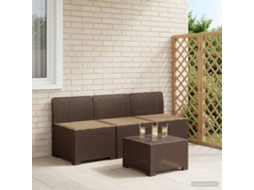 Vidaxl Sofá De Jardim 3 Lugares Com Almofadas Visual Rattan Pp