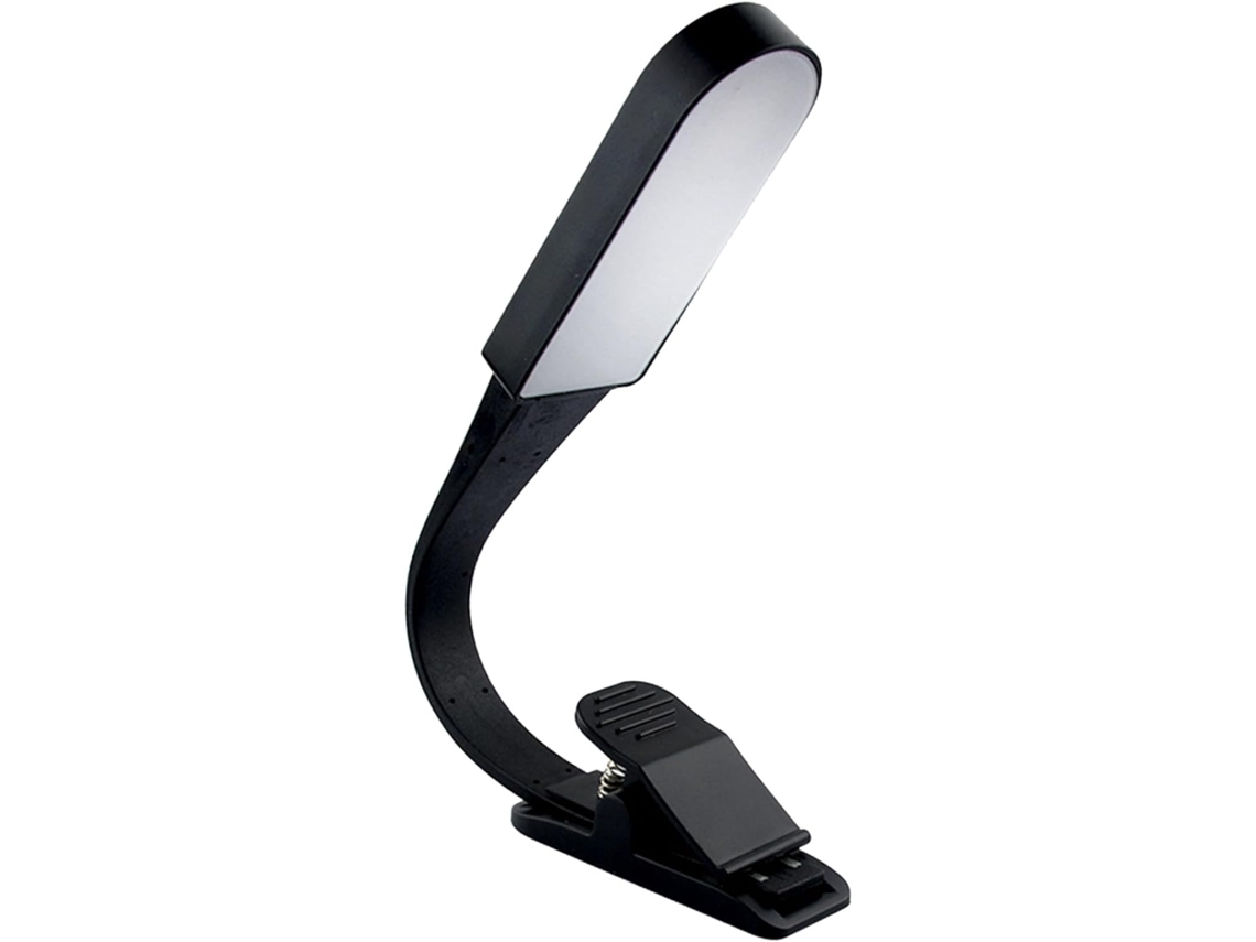 Luz De Leitura Preta Com Clipe, Dimmer Led Sensível Ao Toque, Carregamento Usb, Feita De Plástico, Ideal Para Leitura No