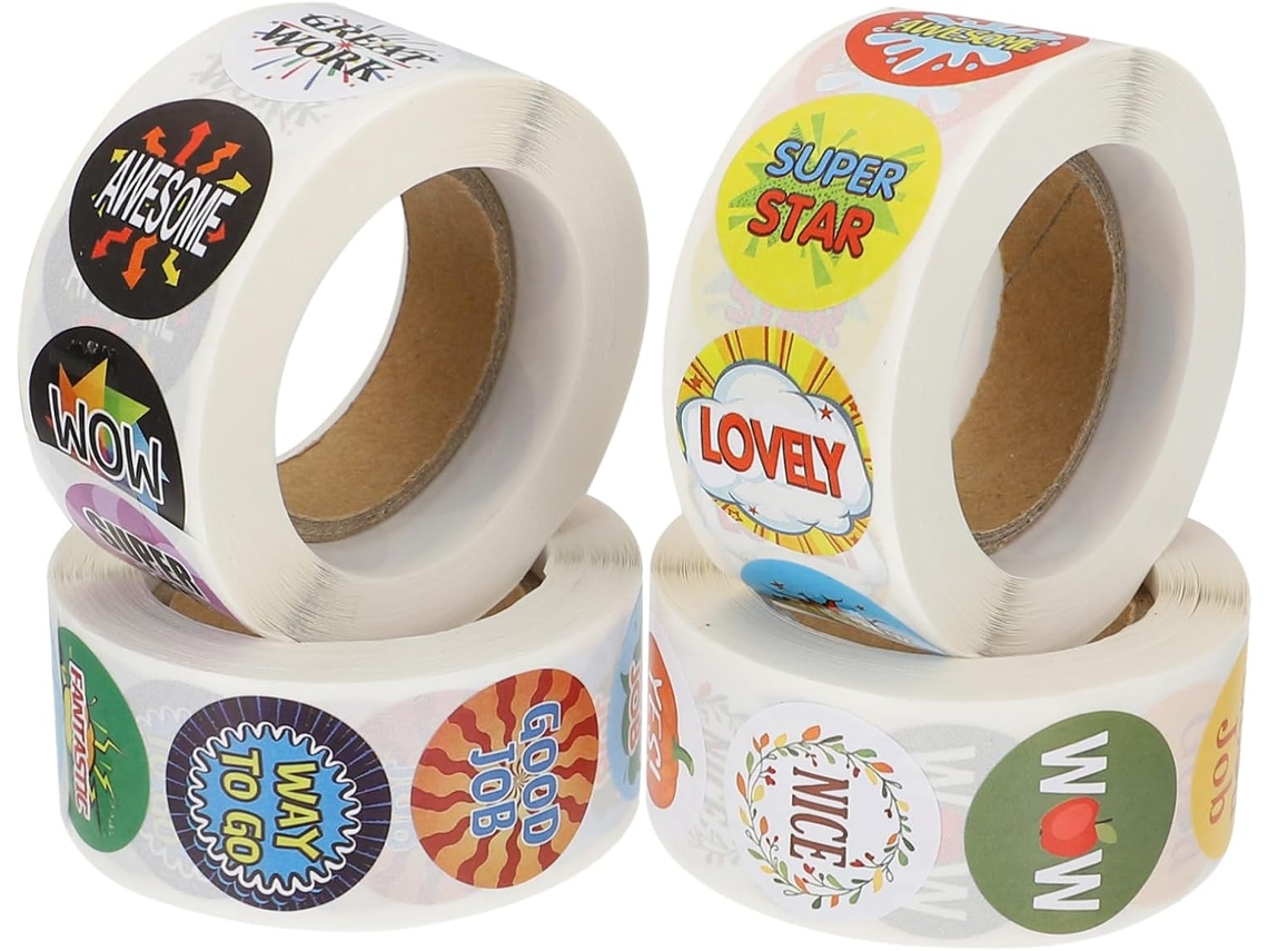 Artibetter 4 Rolos De Adesivos Recompensa Para Meninos E Meninas, Etiquetas Motivacionais