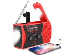 Rádio Portátil com Manivela, Solar, Emergência AQUAFORGE