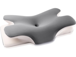Travesseiro Cervical Ortopédico, Espuma Viscoelástica, Ergonômico, Cinza AQUAFORGE