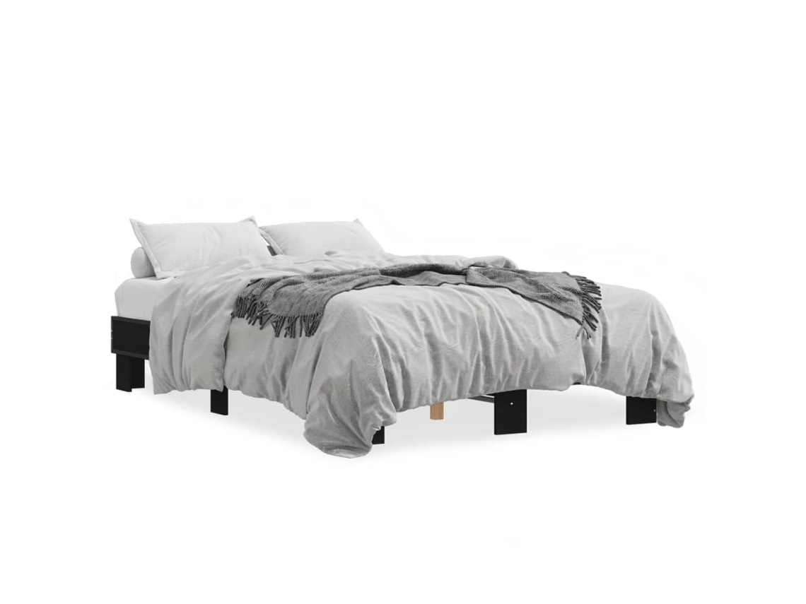 Bed Frame, Bed Frames Vidaxl Preto Madeira Processada (140 X 200 Cm)