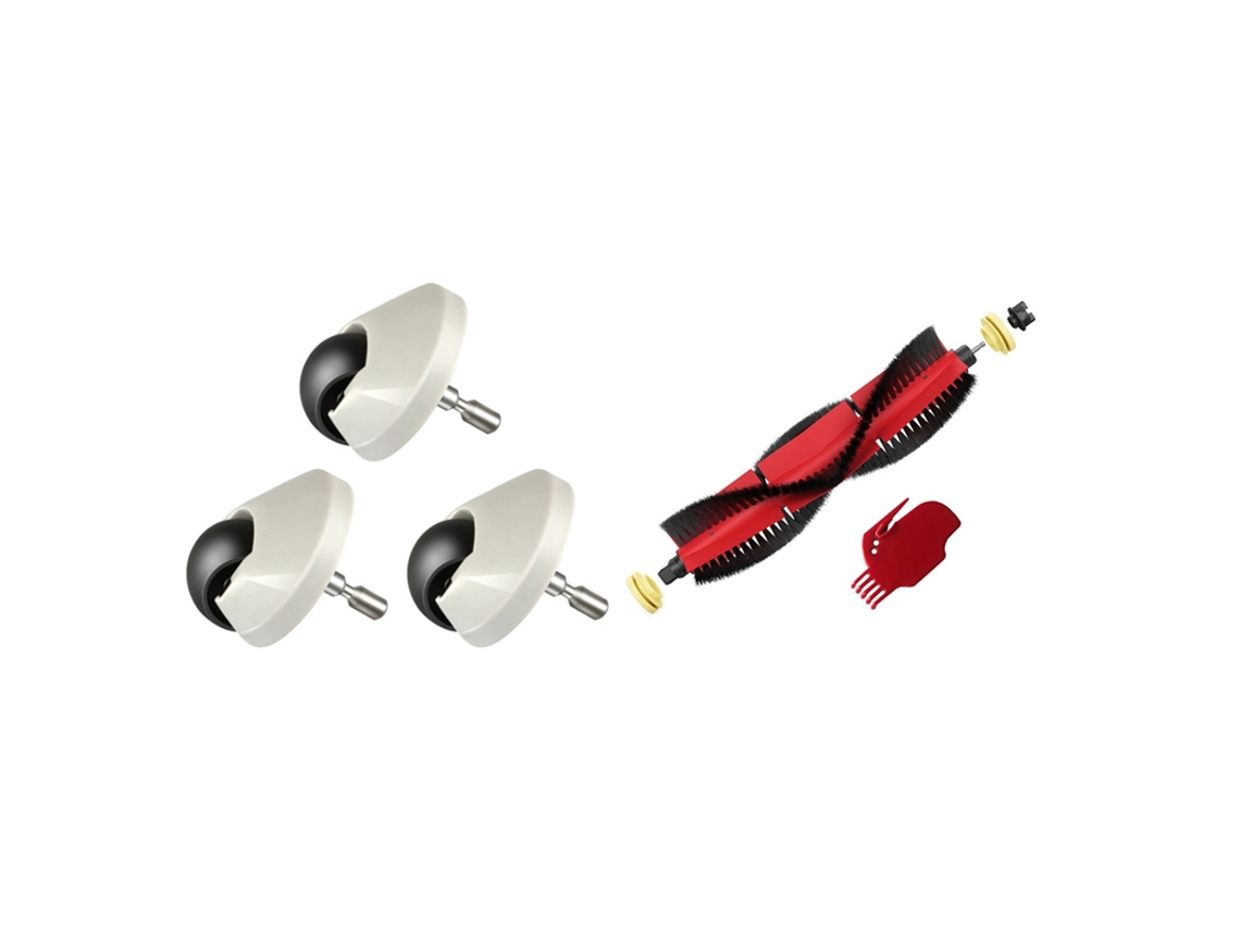 3 peças rodízios roda dianteira para xiaomi 1s 1c 2 roborock s5 s50 s6 s60 s5max s6maxv & 1 conjunto de escovas principais destacáveis
