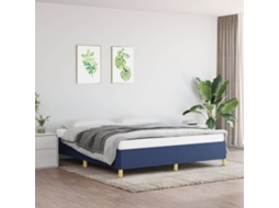 Estrutura De Cama Sem Colchão 180x200 Cm Tecido Azul