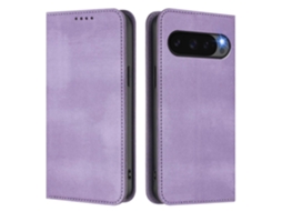 Capa Tipo Carteira Para Google Pixel 9 Com Textura Retrô E Bloqueio Rfid Em Couro