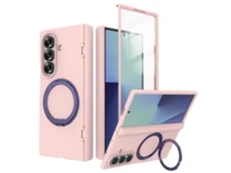 Capa Protetora Para Samsung Galaxy Z Fold 7 Com Protetor De Ecr Integrado E Boa Resistncia Ao Impacto - Rosa