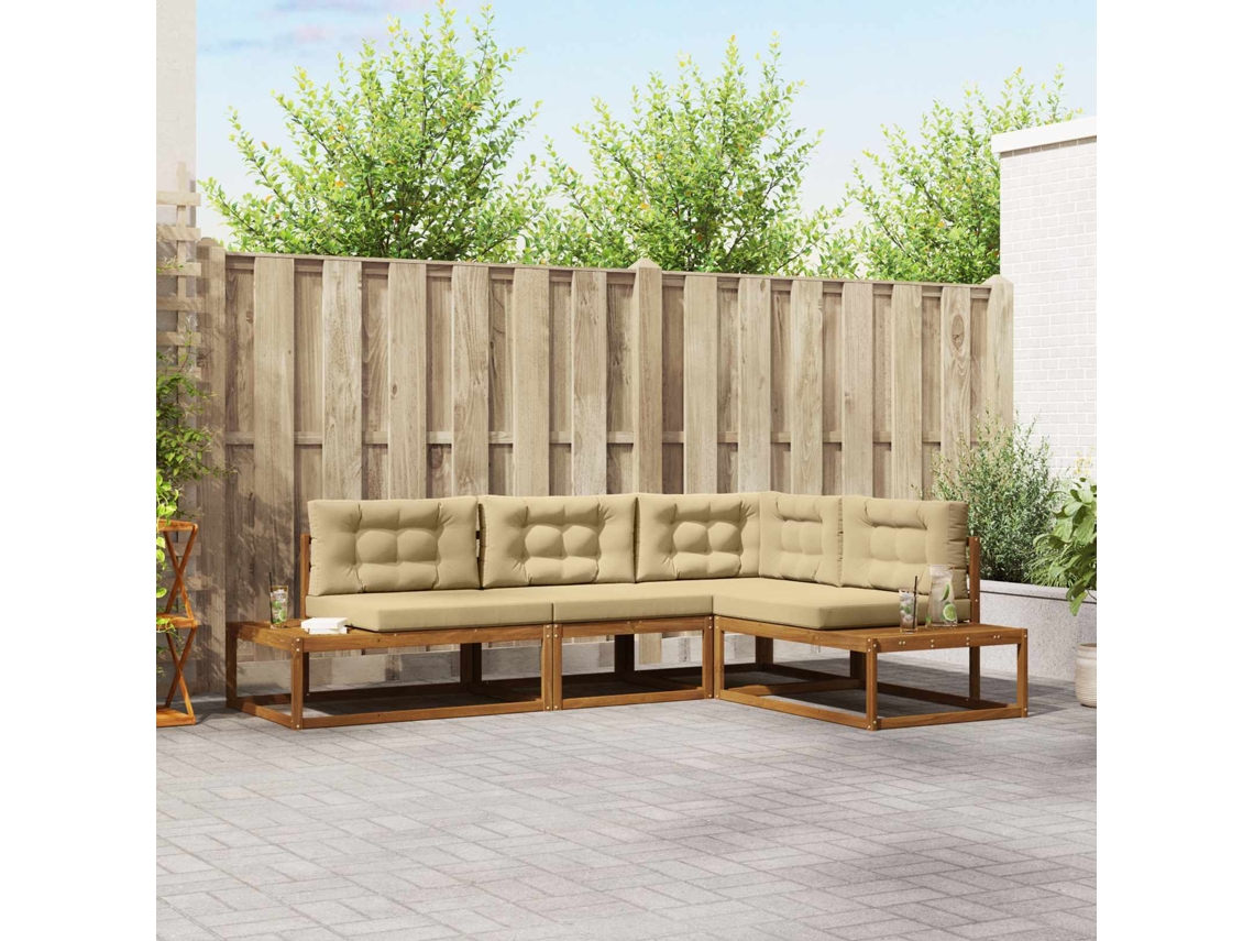 Vidaxl Conjunto De Sofás Para Exterior Natural E Bege