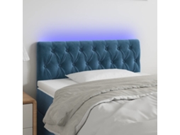Cabecero de terciopelo con luces LED 90x7x78/88 cm Azul Oscuro