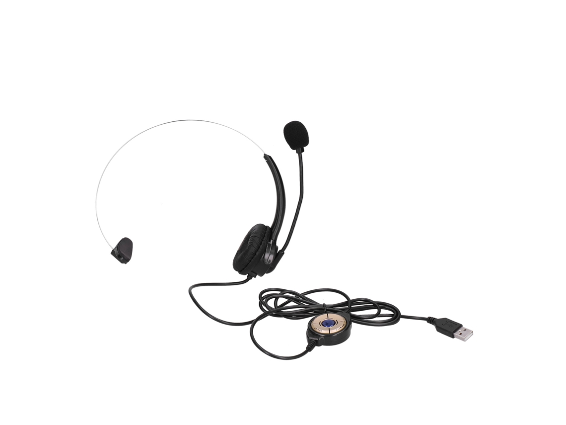 Aetheria fone de Ouvido Unilateral Oy131 com Microfone, Redução de Ruído, Usb, Controle de Volume e Silêncio