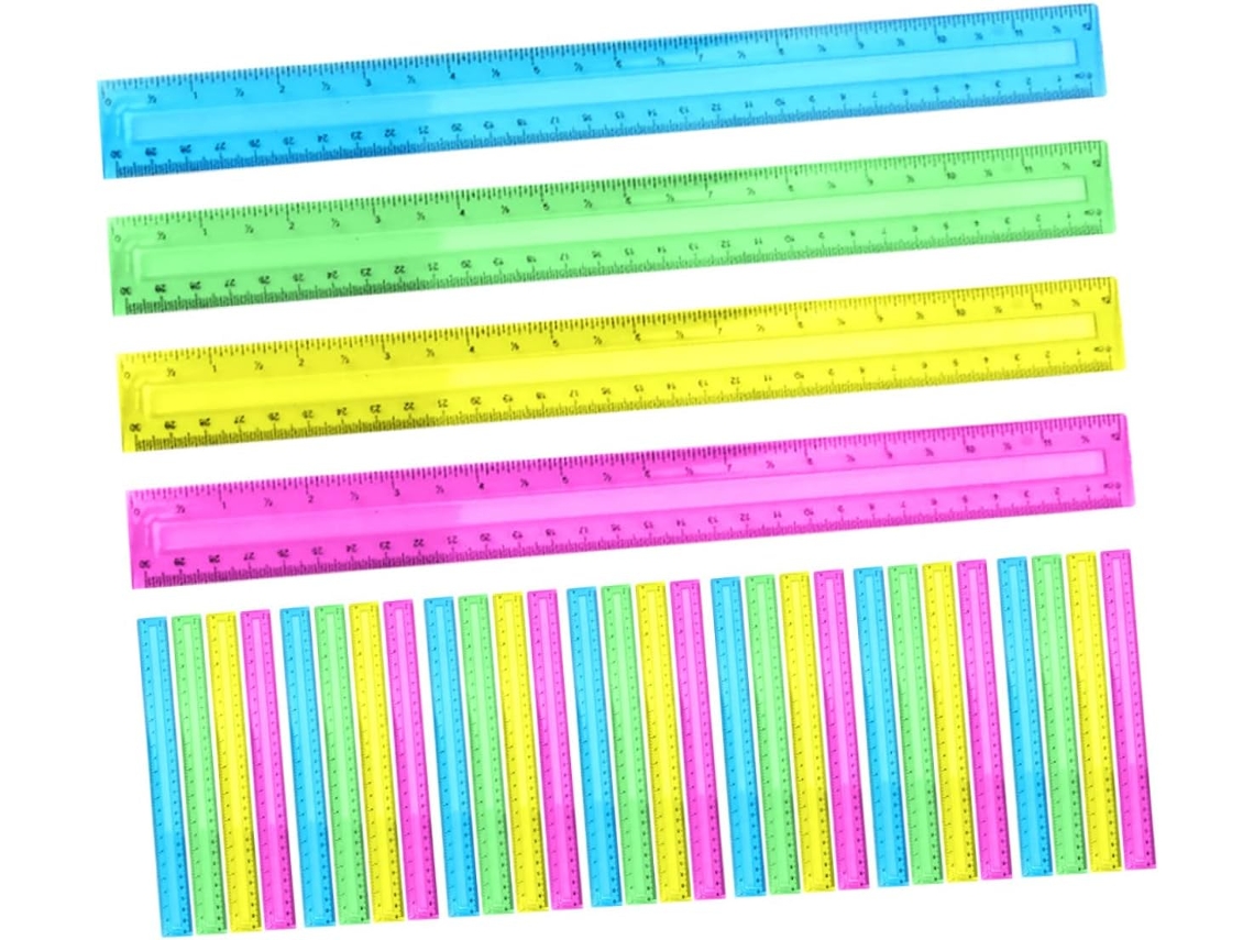 Pacote Com 32 Réguas De 30 Cm (12 Polegadas), Réguas Métricas De