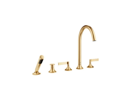 DORNBRACHT Vaia Misturador de Banho de Cinco Orifícios Montagem no Aro Do Banho Desviador Automático Alavanca 220 Mm de Projecção 27522819 Cor: