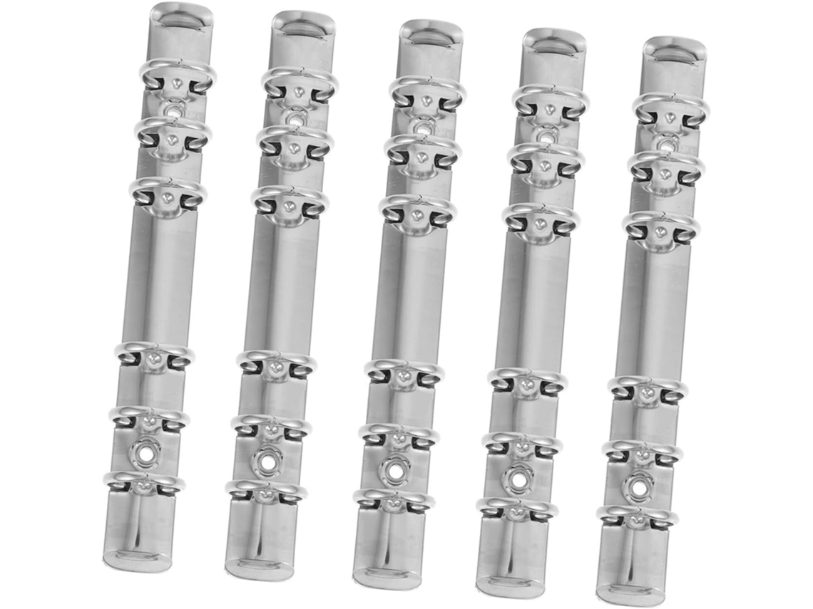 Conjunto De 5 Argolas Metal Para Fichário, Ideal Cadernos, Agendas E Organizadores Folhas Soltas Também Inclui