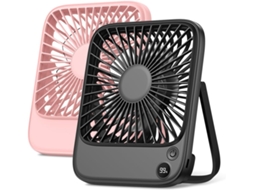 Kit com 2 Ventiladores de Mesa Portáteis de 5000mah, Ultrafinos e Recarregáveis, com Visor Digital, Silenciosos e Compactos BRILVIBERA