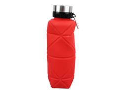 Garrafa de Água S/MARCA colapsável 700ml silicone alimentar boca larga portátil para crianças esportes viagem vermelha