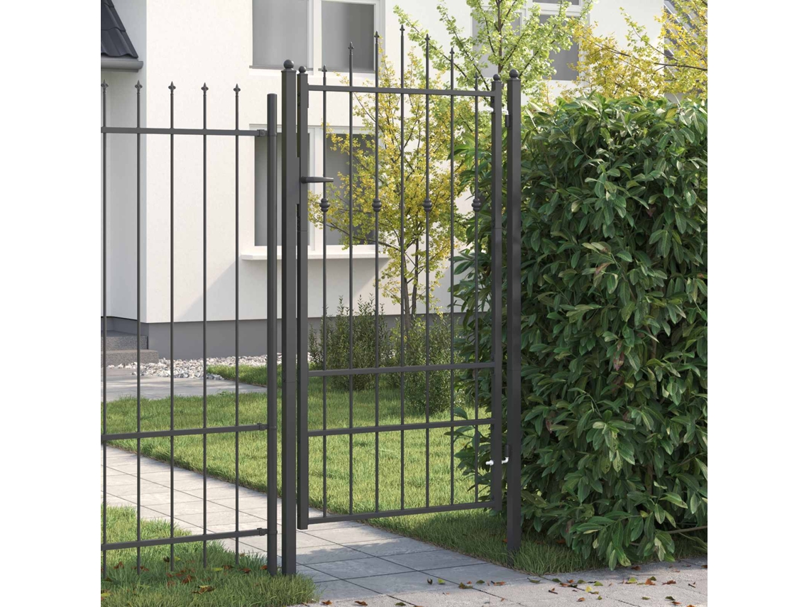 Vidaxl Portão De Cerca Asten 100 X 175 Cm Metal Preto Trancável