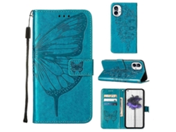 Capa De Celular For Nothing Phone 1 Em Couro Com Estampa De Borboleta