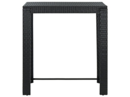 Mesa de Bar HARLANV1 com tampo de Vime Pe preto (100x60,5x110,5 cm)
