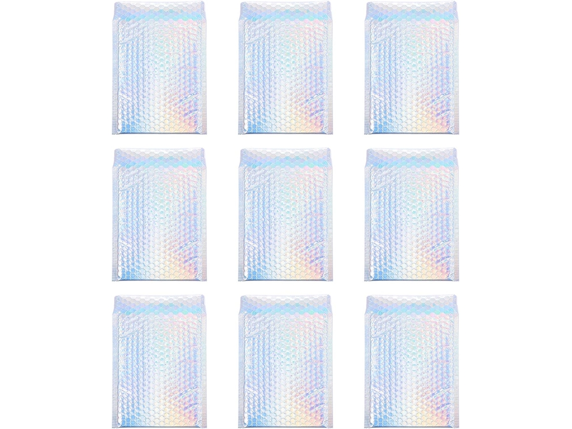Pacote com 25 unidades de envelopes de alumínio à prova de choque para proteção de encomendas, práticos envelopes de envio com plástico bolha.
