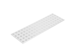 Placa de alumínio com grade simples, modelo 3116-0040-0136, com 5x17 furos, dimensões de 40x136mm.