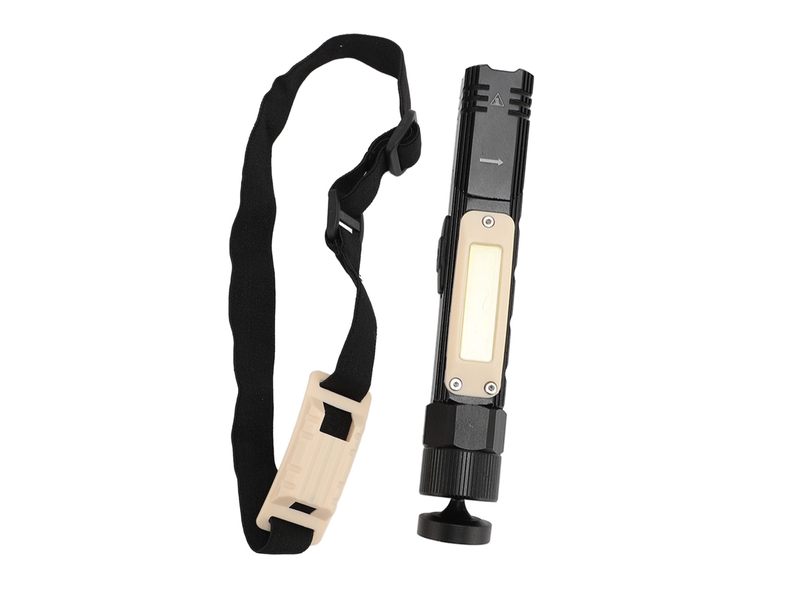 Lanterna Frontal Led Cob Ajustável 5 Modos Com Base Magnética Recarregável Para Reparos E Uso Externo