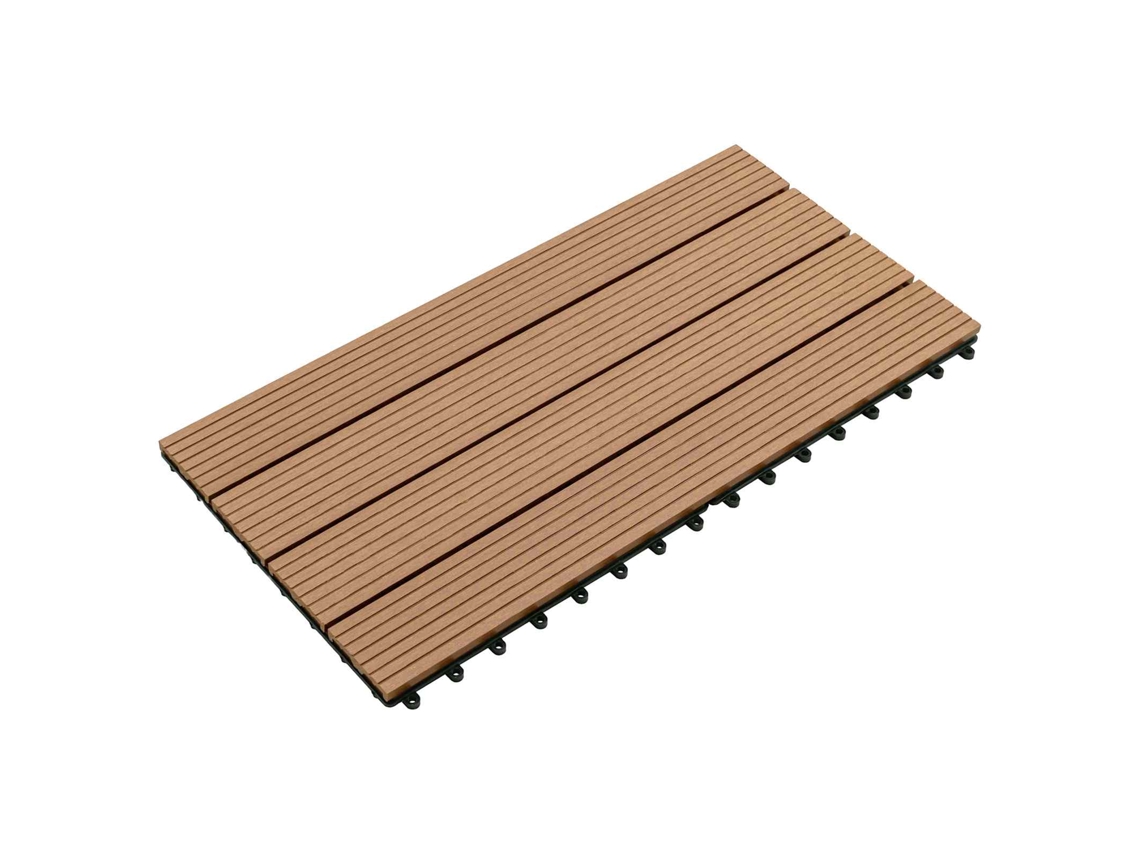 Vidaxl Telha De Deck 6 Pcs Castanho 60 X 30 Cm Wpc