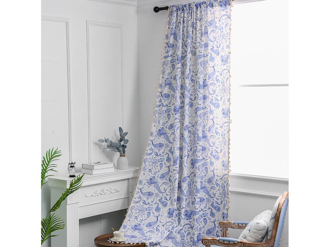 Single-panel Scandinavian-style Printed Curtain Panel, Suitable For Bedroom And Living Room Sliding Doors (150x240cm)