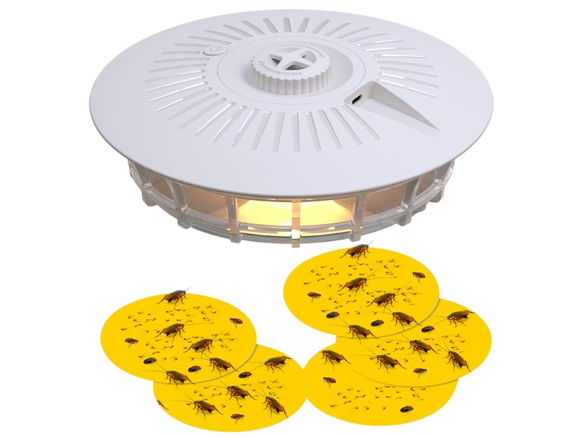 Armadilha para pulgas com lâmpada de luz e 5 almofadas adesivas, para gatos e cães