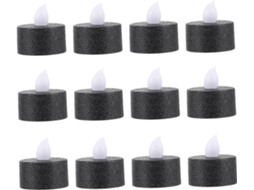 Conjunto De 12 Velas De Led Sem Chama, Alimentadas Por Bateria, Luz Quente E Constante, Decorativas.
