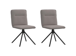 vidaXL Cadeiras de jantar 2 pcs tecido cinzento-acastanhado