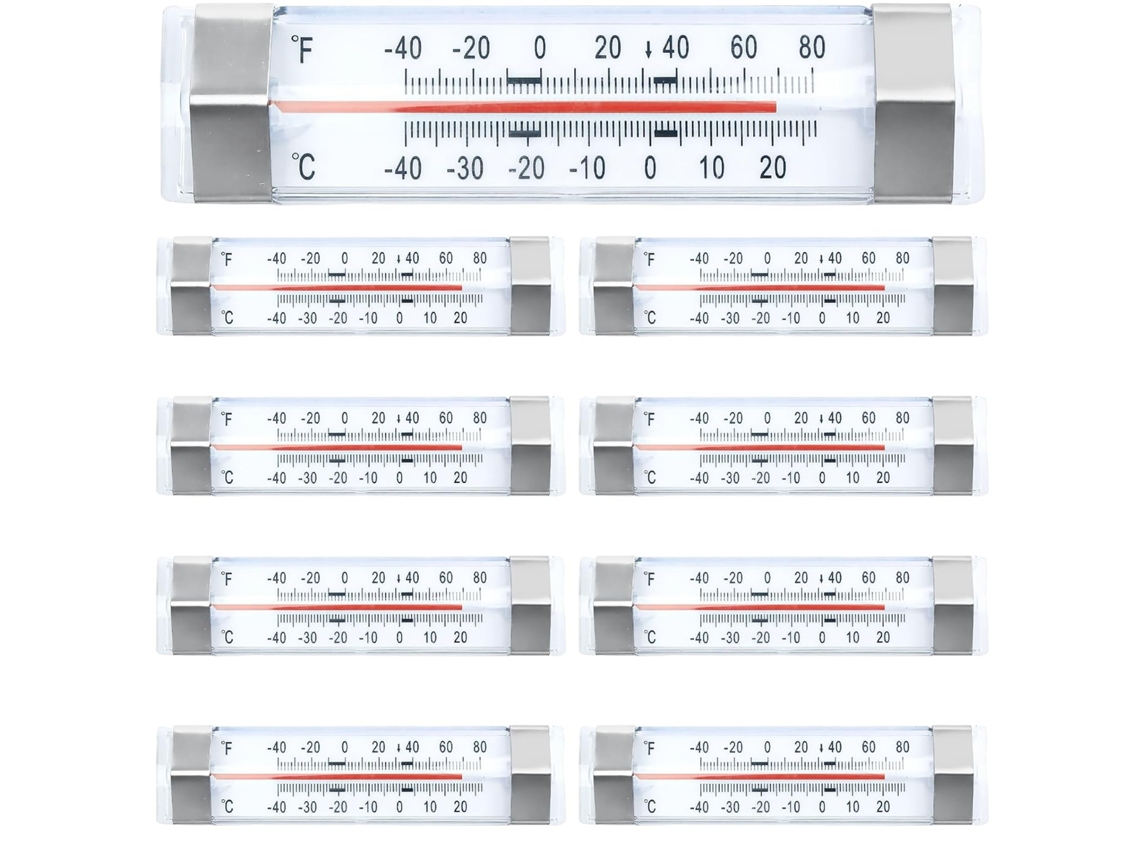 Lurelia Termómetro Para Frigorífico, 9 Unidades, Para Frigorífico E Congelador, Alta Precisão, Visor Fácil Leitura, Suporte Prático