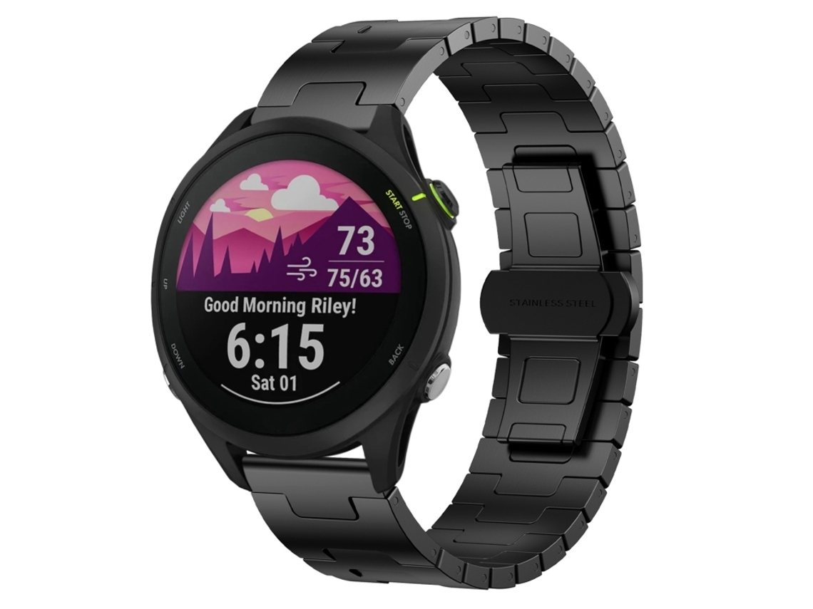 Bracelete Garmin Forerunner 255 Liga de Titânio Preto XIAOMOYU (22mm)