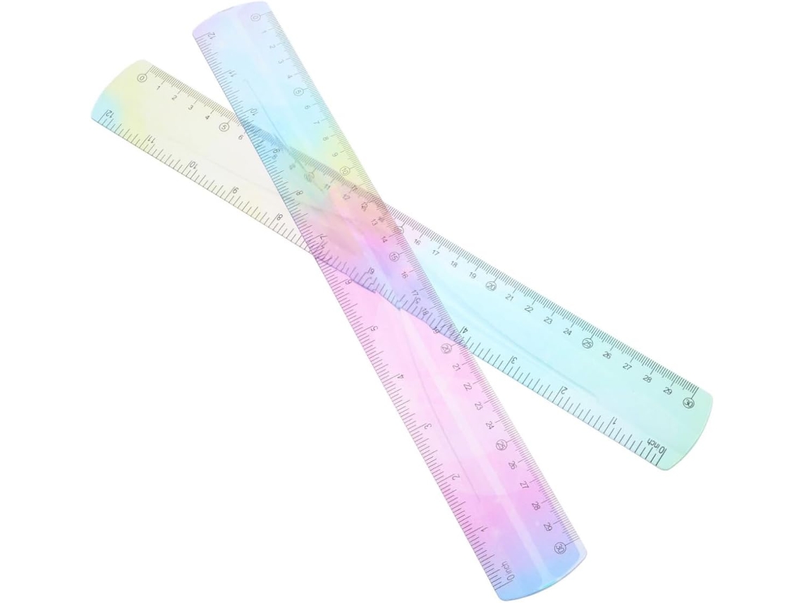 Régua De Plástico Flexível E Colorida De 30 Cm Da Ibasenice
