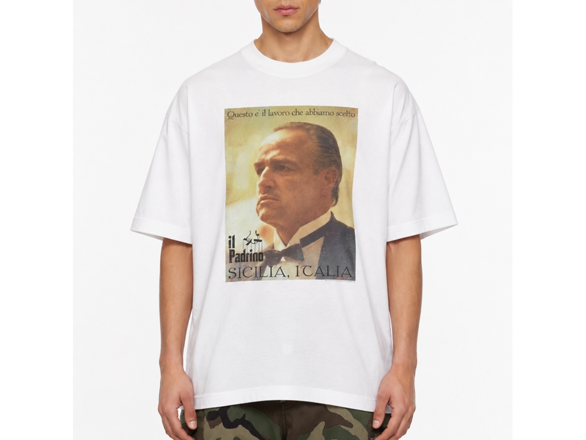 Rockinstone Godfather Poster White Adult T-shirt Size:xxl
